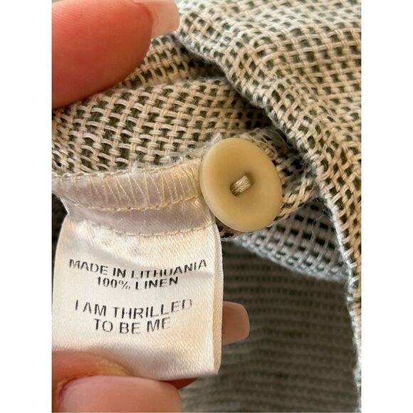 FLAX 100% Linen Blouse oversized S gray Lagenlook boho hippie minimalist quiet l - Picture 4 of 8